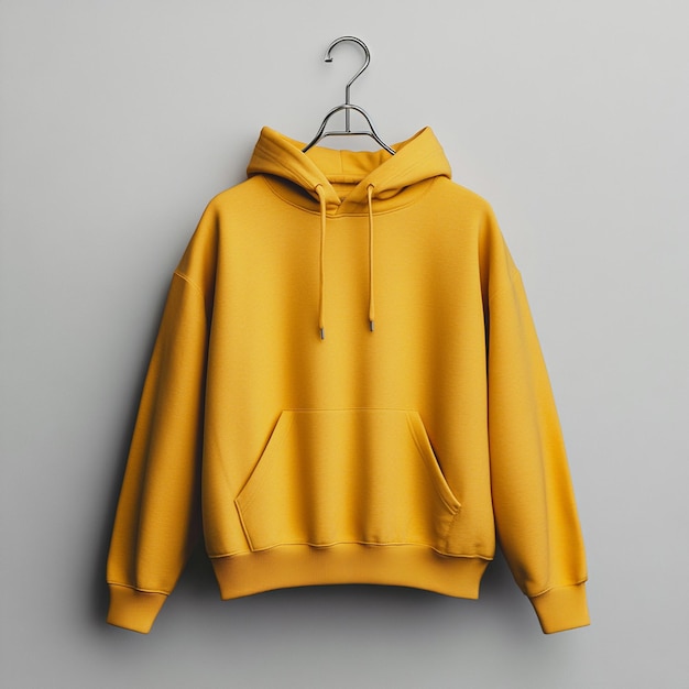 Mustard yellow color Blank hoodie sweatshirt long sleeve