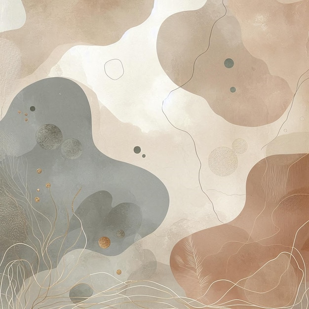 Photo muted earth tones with abstract organic shapes creating a natural and calming background