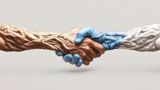 Photo muted pastel drawing of a handshake symbolizing a financial agreement