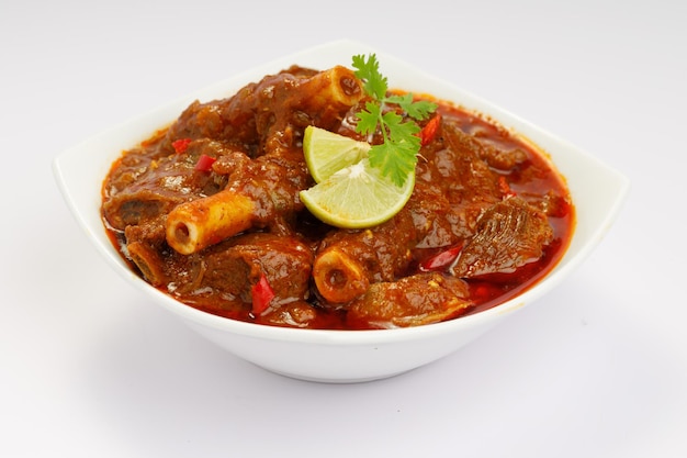 Mutton curry or Lamb curry spicy Indian cuisine