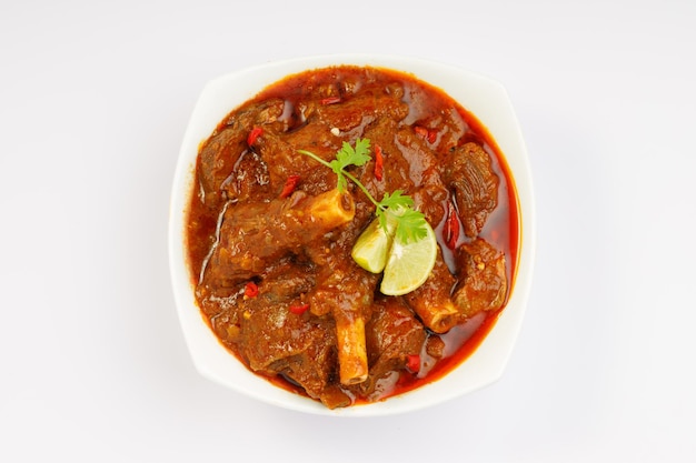 Mutton curry or Lamb curry spicy Indian cuisine