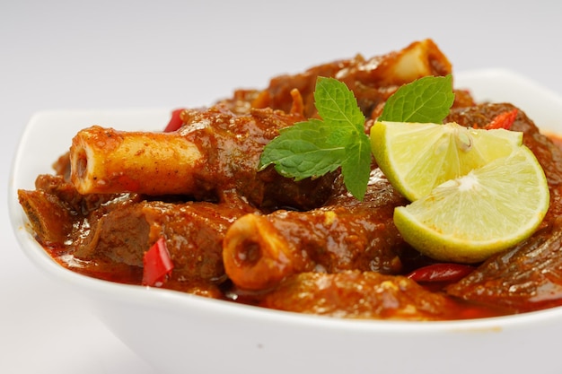 Mutton curry or Lamb curry spicy Indian cuisine