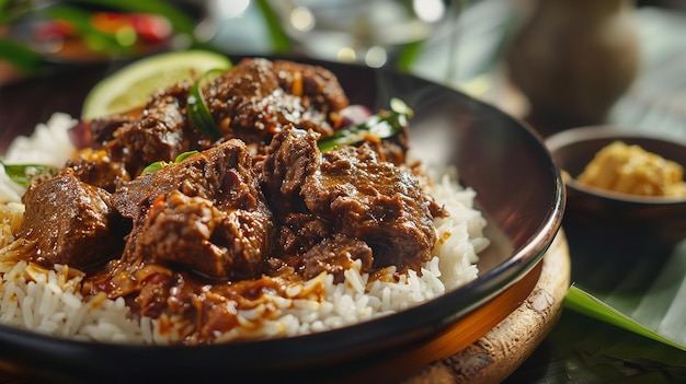 Mutton curry with beef stew rendang Generative AI