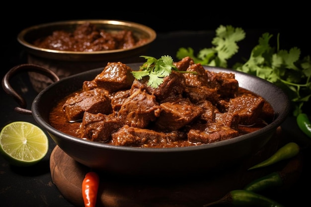 Mutton curry with cardamom pods