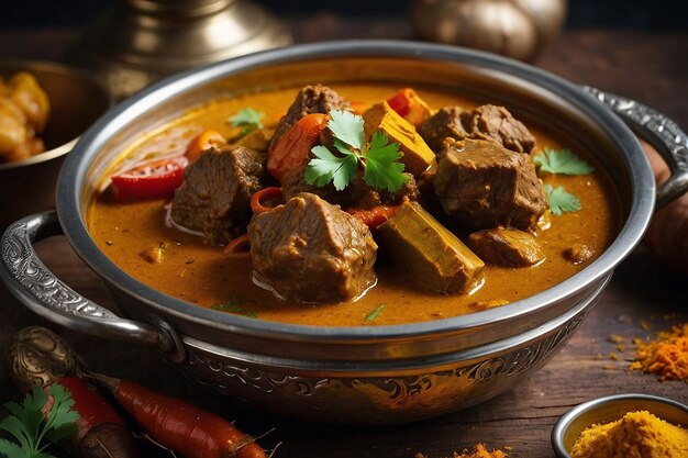 Mutton curry with fresh turmeric