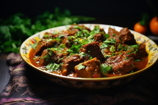 Mutton curry with freshly chopped horseradish