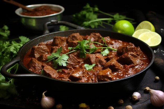 Mutton curry with a sprinkle of garam masala