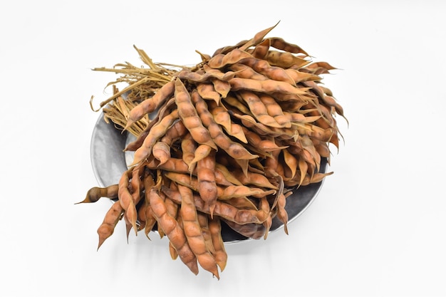 Myanmar or Burmese traditional street food boiled pea bunches