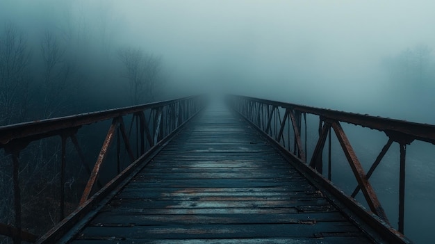 Mysterious Bridge in Fog