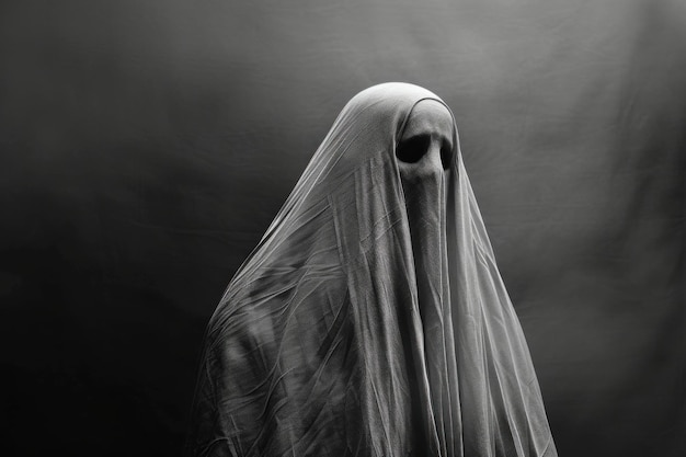 Photo mysterious figure shrouded in veil