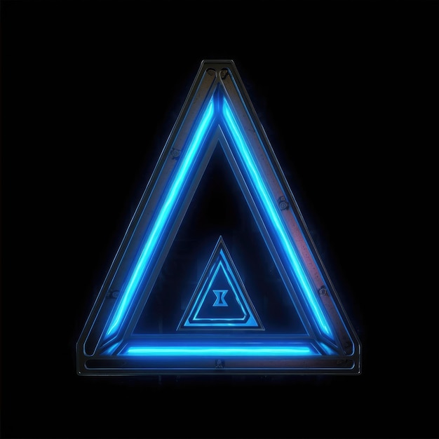 Photo mysterious geometric shape portal picture with digital style neon light aig35