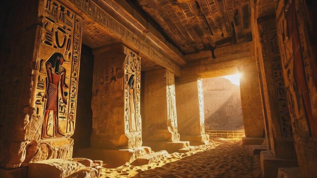 Photo the mysterious interior of ancient egyptian temples tombs and pyramids