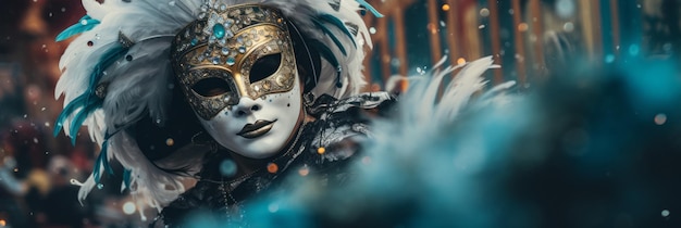 Mysterious masked dancer Concept of playfulness and attractiveness