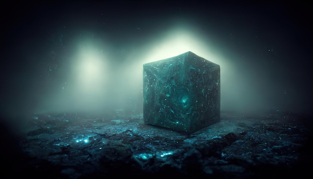 Mysterious mystical cube lovecraft dark fantasy art