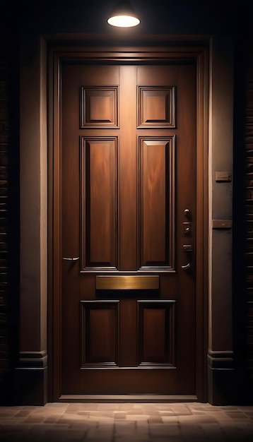 A mysterious realistic door in the dark background