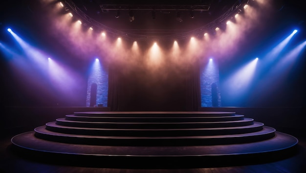 Photo mysterious stage with dramatic lighting creates captivating atmosphere for performances