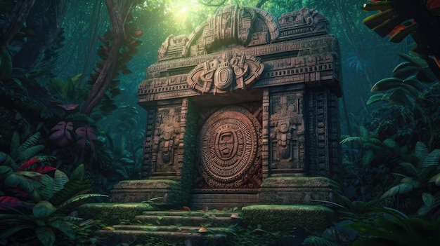 A mysterious temple in the jungle