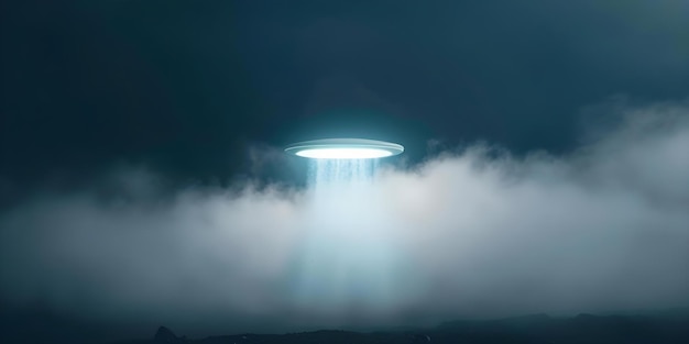 Photo mysterious ufo emitting smoke at night sparks alien theories concept ufo sightings night photography alien theories mysterious smoke extraterrestrial phenomenon