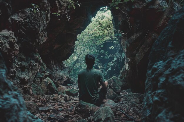 Photo a mysterious underground world decorated with stunning mineral formations and whispers of tales