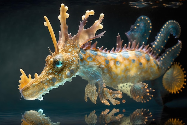 Mysterious Wonders Encountering an Exotic Sea Creature Generative AI