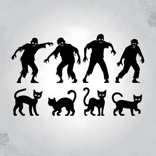 Mystery Silhouettes Enigmatic Figures and Cats in Shadow