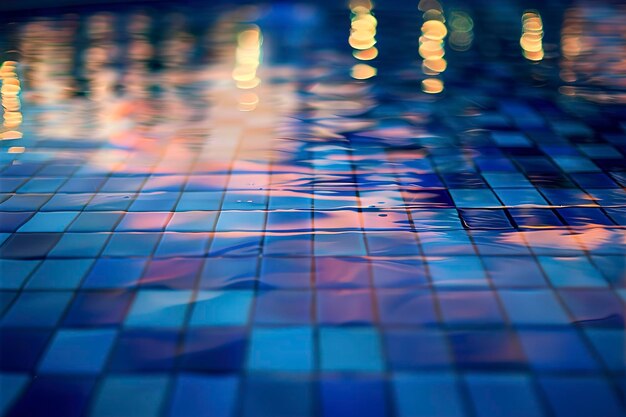 Photo a mystic blurred abstract blue tiles at the pool