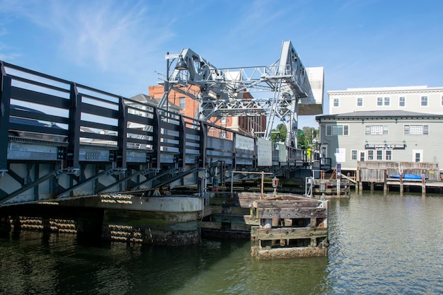 MYSTIC CT Summer 2021 The Mystic River Bascule Bridge in Mystic Conn Mystic Highway Bridge