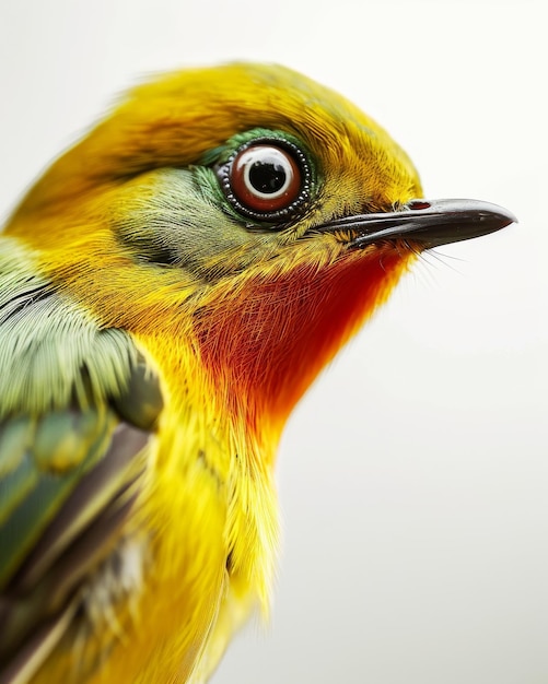 Mystic portrait of Bridled Whiteeye copy space on right side Headshot Closeup View