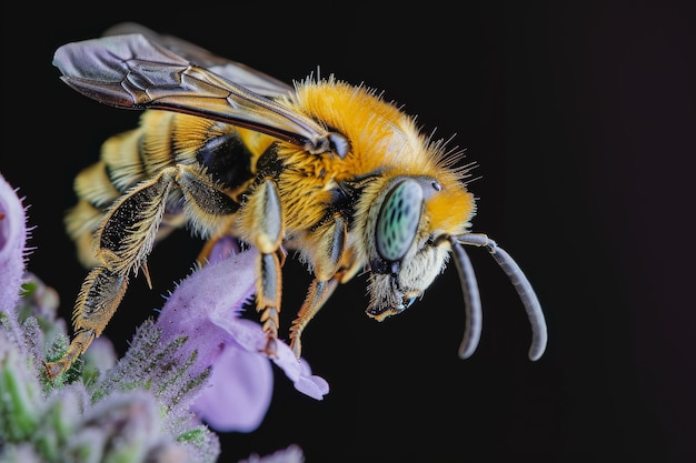 Mystic portrait of Drone Bee on flower essence