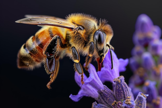 Mystic portrait of Honey Bee on flower essence