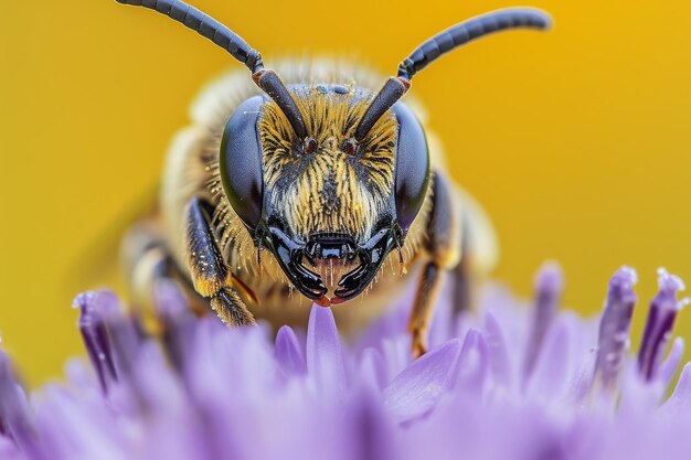 Mystic portrait of Leafcutter Bee on flower essence