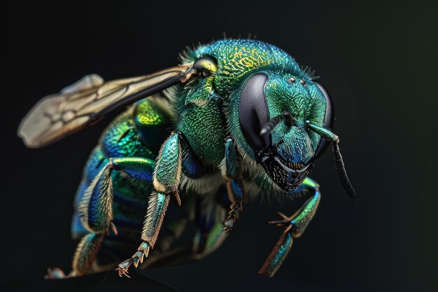 Mystic portrait of Orchid Bee in studio