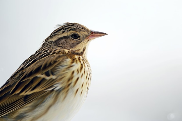 Mystic portrait of Paddyfield Pipit standing in studio