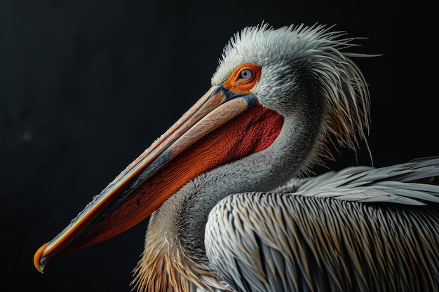 Photo mystic portrait of pinkbacked pelican in studio