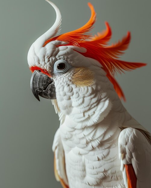 Photo mystic portrait of redvented cockatoo standing in studio