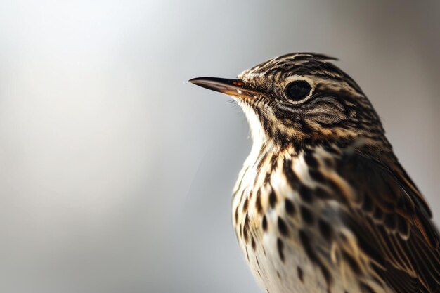 Mystic portrait of Rosy Pipit standing in studio