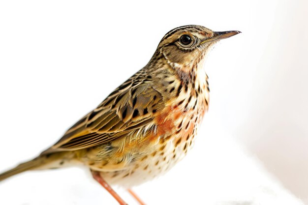 Mystic portrait of Rosy Pipit standing in studio