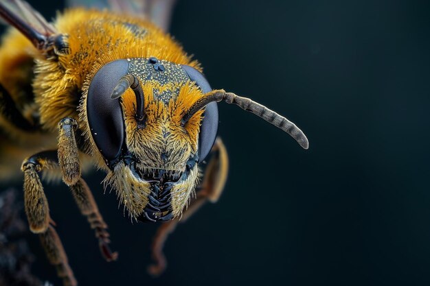 Mystic portrait of Stingless Bee in studio beside view