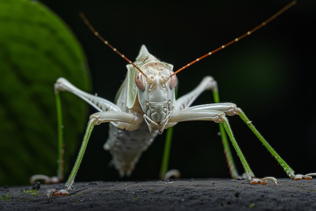 Mystic portrait of White Conehead Katydid