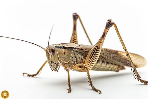 Mystic portrait of Woodland Cricket beside view full body shot Closeup View