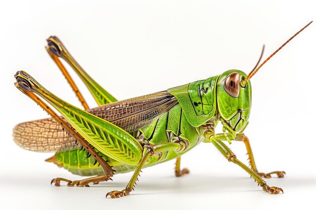 Mystic portrait of Woodland Grasshopper beside view full body shot