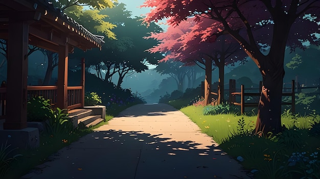 Mystical Anime Background Night Scene