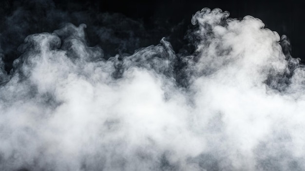 Mystical billowing smoke on dark backdrop