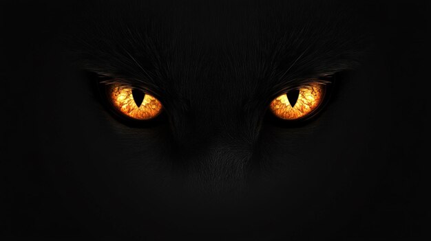 Photo mystical black cat eyes