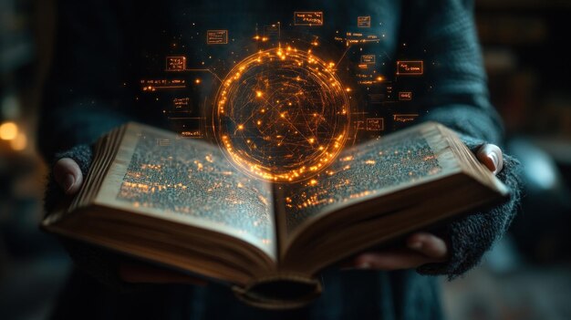 Mystical Book with Glowing Orb