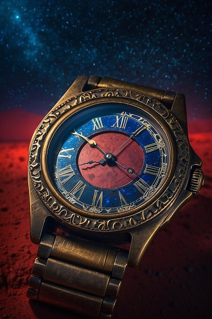 Mystical Bronze Wristwatch in Impetuous Night Sky