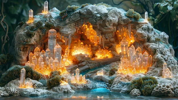 Mystical Crystal Cave Miniature Diorama