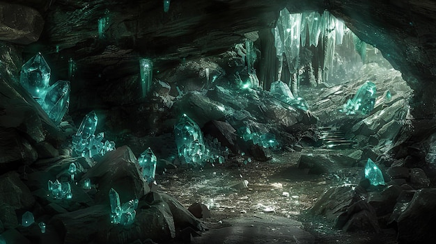 Photo mystical crystal cave