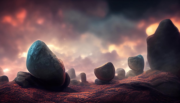 The mystical dark world of rocks