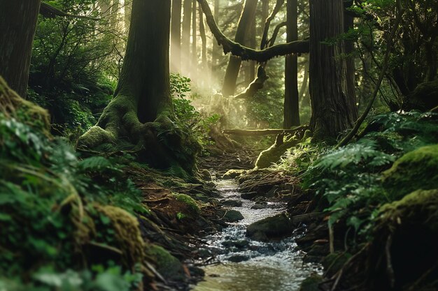 Photo mystical forest streamxa